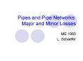 Pipes and Pipe Networks: Major and Minor Losses PowerPoint PPT Presentation