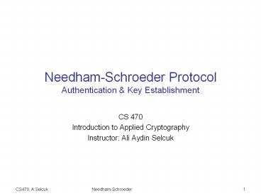 Needham-Schroeder Protocol Authentication