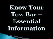Know Your Tow Bar – Essential Information