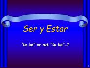 Ser y Estar