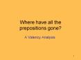Where have all the prepositions gone? PowerPoint PPT Presentation