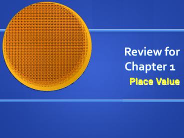 Review for Chapter 1