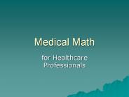 Medical Math