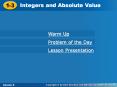 Integers and Absolute Value PowerPoint PPT Presentation