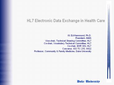 HL7 Electronic Data Exchange in Health Care