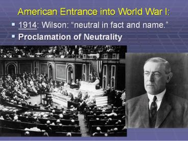 American Entrance into World War I: