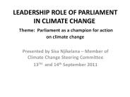 LEADERSHIP ROLE OF PARLIAMENT IN CLIMATE CHANGE