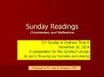 Sunday Readings Commentary and Reflections PowerPoint PPT Presentation