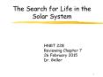 The Search for Life in the Solar System PowerPoint PPT Presentation