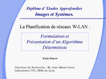 Formulation et Pr