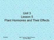 Unit 3 Lesson 5 Plant Hormones and Their Effects