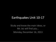 Earthquakes Unit 10-17