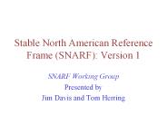 Stable North American Reference Frame (SNARF): Version 1