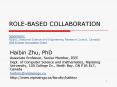 ROLE-BASED COLLABORATION Sponsors: NSERC (National Science and Engineering Research Council, Canada) IBM Eclipse Innovation Grant PowerPoint PPT Presentation