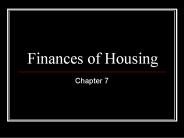 Finances of Housing