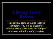 Literary Terms Review
