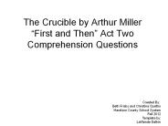 The Crucible by Arthur Miller 
