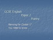 GCSE English          Paper 2               Poetry