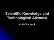 Scientific Knowledge and Technological Advance