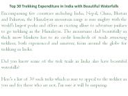 Top 30 Trekking Expenditure in India with Beautiful Waterfalls