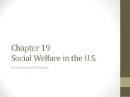 Chapter 19 Social Welfare in the U.S.