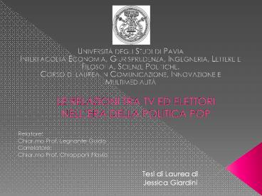 LE RELAZIONI TRA TV ED ELETTORI NELL