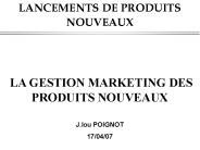 LANCEMENTS DE PRODUITS NOUVEAUX