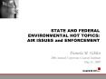 STATE AND FEDERAL ENVIRONMENTAL HOT TOPICS: AIR ISSUES and ENFORCEMENT PowerPoint PPT Presentation