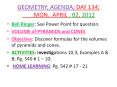 GEOMETRY;%20AGENDA;%20DAY%20134;%20MON.%20APRIL%20.%2002,%202012 PowerPoint PPT Presentation
