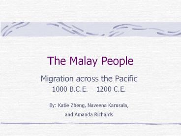 The Malay People