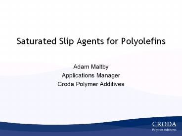 Saturated Slip Agents for Polyolefins