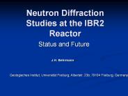 Neutron Diffraction Studies at the IBR2 Reactor