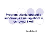 Program ucenja strategija suocavanja s neuspjehom u osnovnoj 