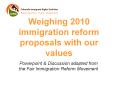 Weighing 2010 immigration reform proposals with our values PowerPoint PPT Presentation