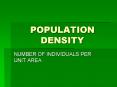 POPULATION DENSITY PowerPoint PPT Presentation