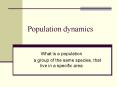 Population dynamics PowerPoint PPT Presentation