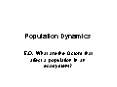 Population Dynamics PowerPoint PPT Presentation