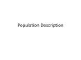 Population Description PowerPoint PPT Presentation