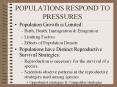 POPULATIONS RESPOND TO PRESSURES PowerPoint PPT Presentation