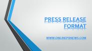 Press Release Format