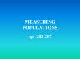 MEASURING POPULATIONS PowerPoint PPT Presentation