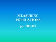 MEASURING POPULATIONS