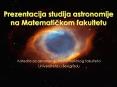 Prezentacija studija astronomije na Matematickom fakultetu PowerPoint PPT Presentation