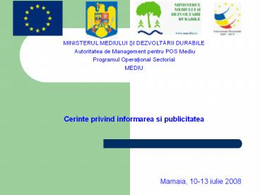 MINISTERUL MEDIULUI SI DEZVOLTARII DURABILE