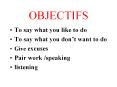 OBJECTIFS PowerPoint PPT Presentation