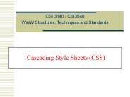Cascading Style Sheets (CSS)