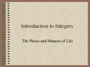 Introduction to Integers