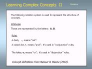 Learning Complex Concepts II