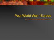 Post World War I Europe