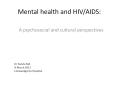 Mental health and HIV/AIDS: PowerPoint PPT Presentation